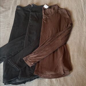 Black and Brown Long Sleeve Tops